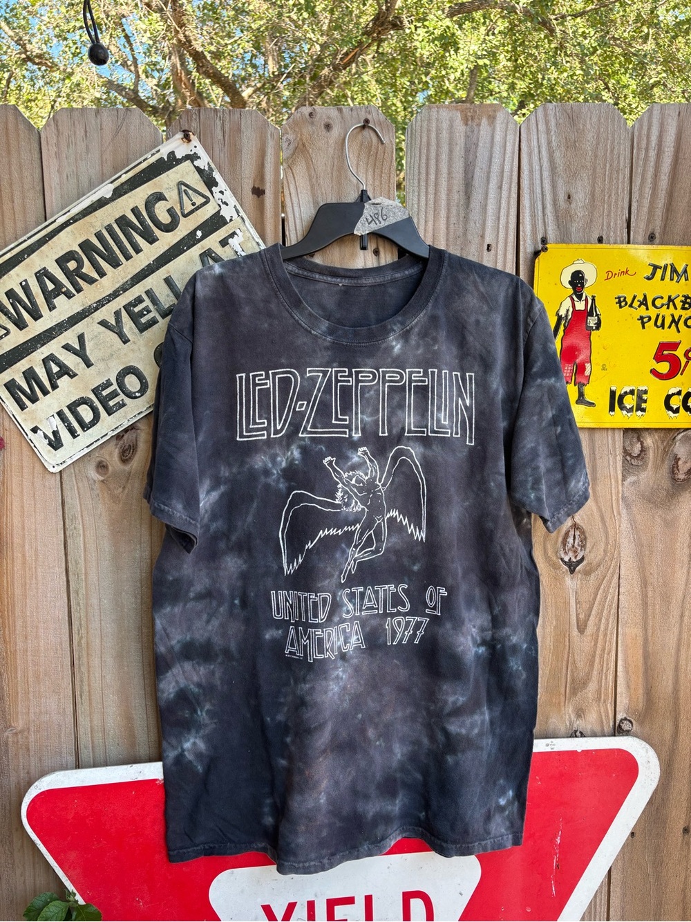 Vintage Y2K Inspired Led Zeppelin 1977 Tour Tie-Dye Tee